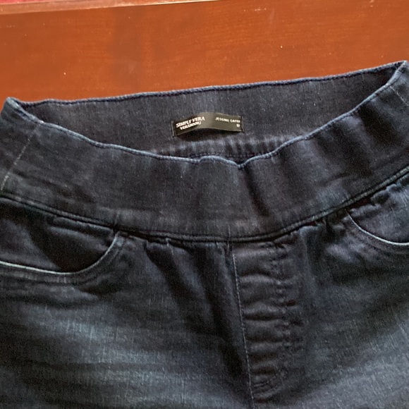 Simply Vera jegging capri size 10 dark blue denim - Picture 3 of 4